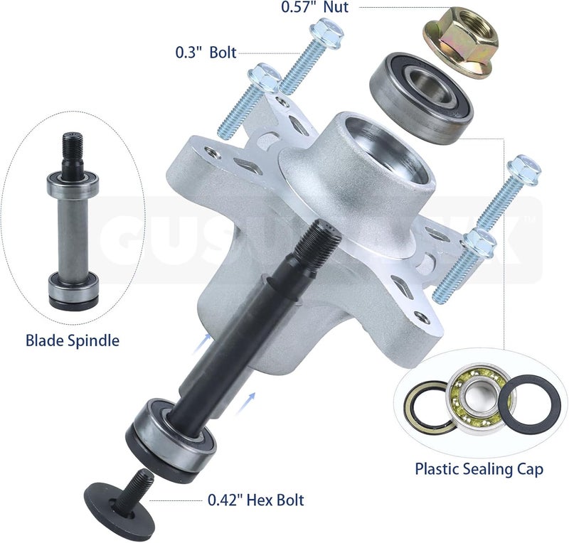 GUSUHAWK 139-3214 Spindle Assembly with 125-5575 Pulley Replaces Toro 139-3214 Spindle Toro 121-0751 Spindle Assembly, Toro 117-7267 Spindle, Toro 117-7439 for Toro SS5000, SS5060 Lawn Mowers - Image 5